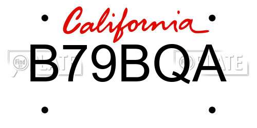 B79BQA California License Plate
