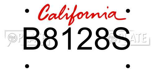 B8128S California License Plate