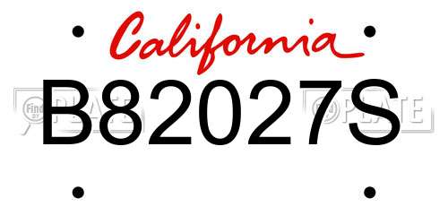 B82027S California License Plate