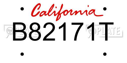B82171T California License Plate