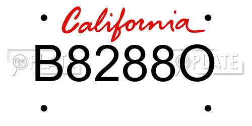 B8288O California License Plate