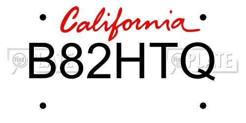 B82HTQ California License Plate