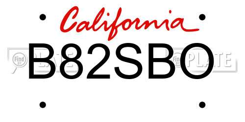 B82SBO California License Plate