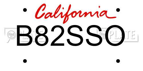 B82SSO California License Plate