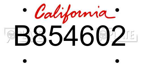 B854602 California License Plate
