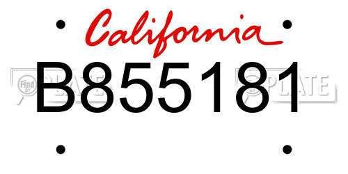 B855181 California License Plate