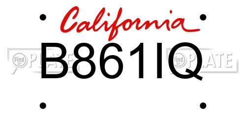 B861IQ California License Plate