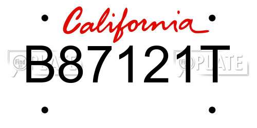 B87121T California License Plate