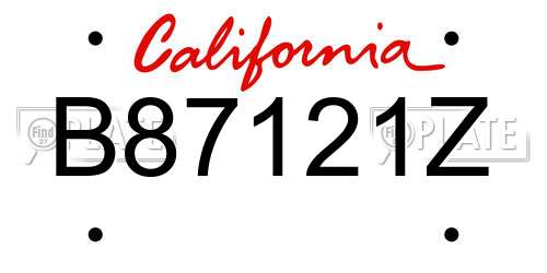 B87121Z California License Plate