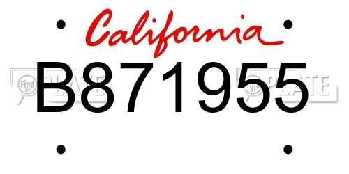 B871955 California License Plate