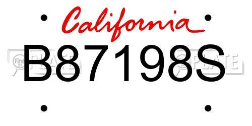 B87198S California License Plate