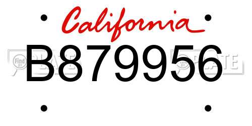 B879956 California License Plate