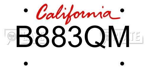B883QM California License Plate