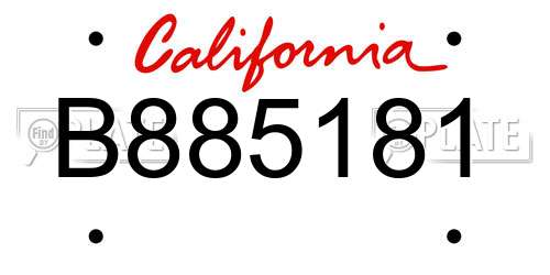 B885181 California License Plate