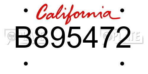 B895472 California License Plate