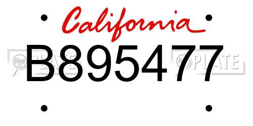 B895477 California License Plate