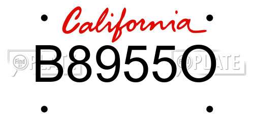 B8955O California License Plate
