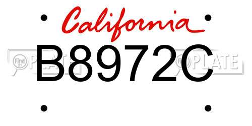 B8972C California License Plate