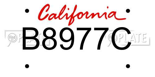 B8977C California License Plate