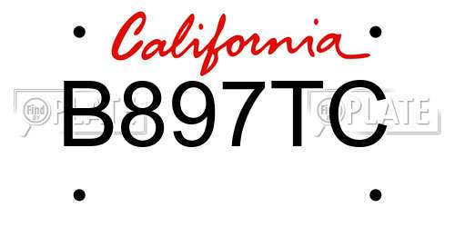 B897TC California License Plate