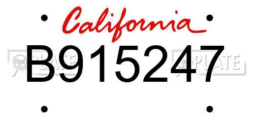 B915247 California License Plate