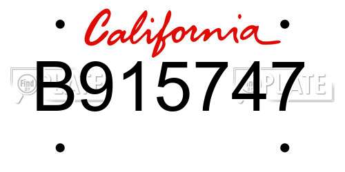 B915747 California License Plate