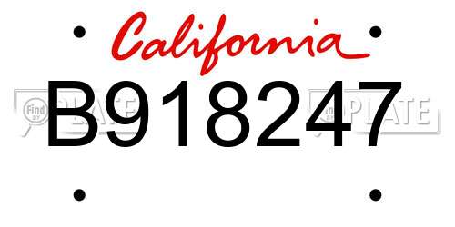 B918247 California License Plate