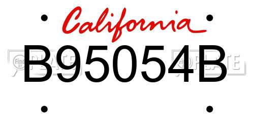 B95054B California License Plate