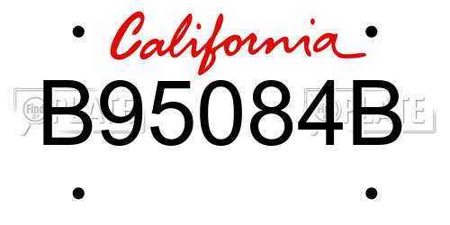 B95084B California License Plate