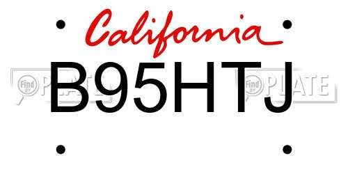 B95HTJ California License Plate