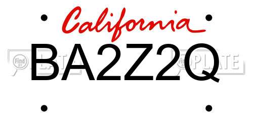 BA2Z2Q California License Plate