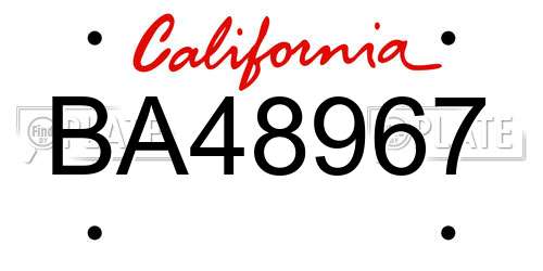 BA48967 California License Plate