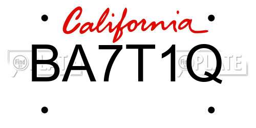 BA7T1Q California License Plate