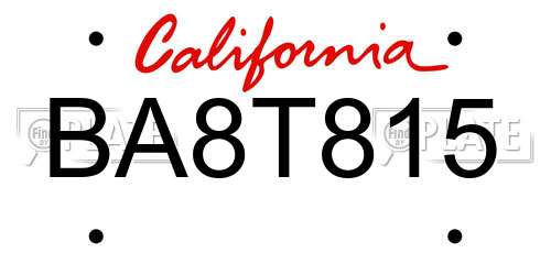 BA8T815 California License Plate