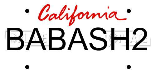 BABASH2 California License Plate