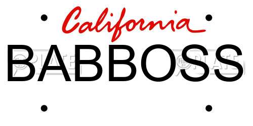 BABBOSS California License Plate