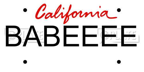 BABEEEE California License Plate