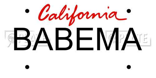 BABEMA California License Plate