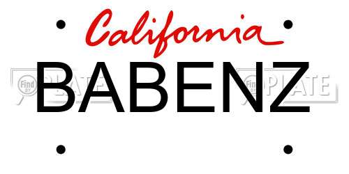 BABENZ California License Plate