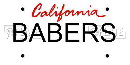 BABERS California License Plate