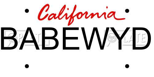 BABEWYD California License Plate
