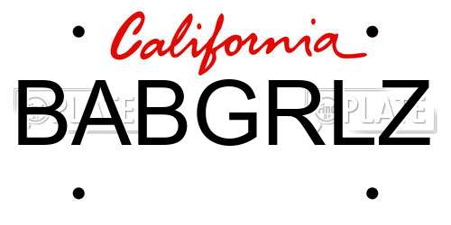BABGRLZ California License Plate