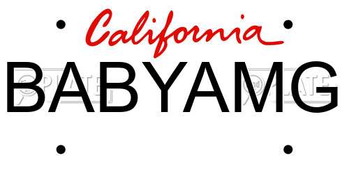 BABYAMG California License Plate