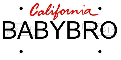 BABYBRO California License Plate