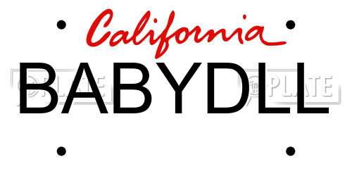 BABYDLL California License Plate