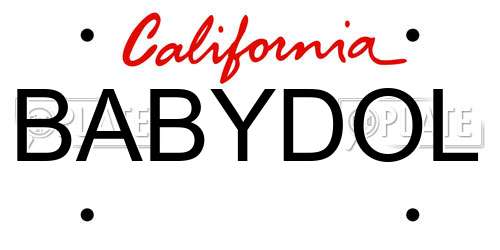 BABYDOL California License Plate