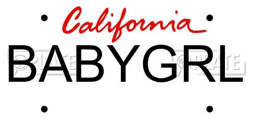 BABYGRL California License Plate