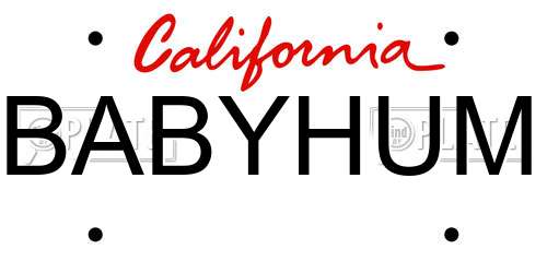 BABYHUM California License Plate