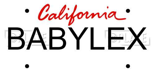 BABYLEX California License Plate