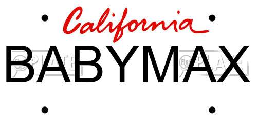 BABYMAX California License Plate